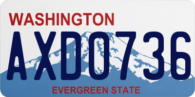WA license plate AXD0736