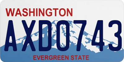 WA license plate AXD0743