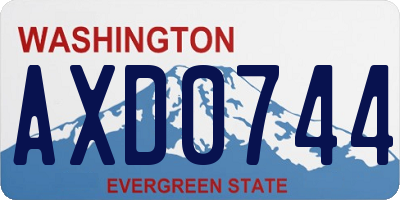 WA license plate AXD0744