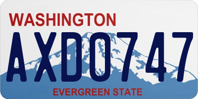 WA license plate AXD0747
