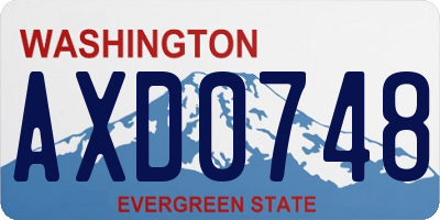 WA license plate AXD0748