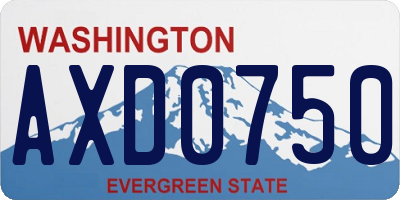 WA license plate AXD0750