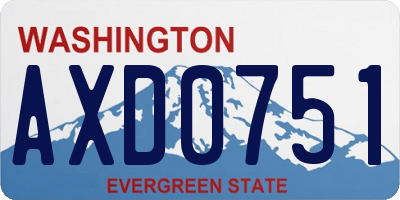 WA license plate AXD0751