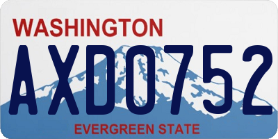 WA license plate AXD0752