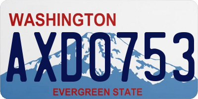 WA license plate AXD0753