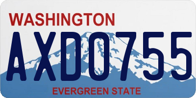 WA license plate AXD0755