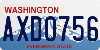 WA license plate AXD0756