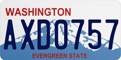 WA license plate AXD0757
