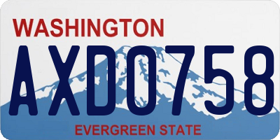 WA license plate AXD0758