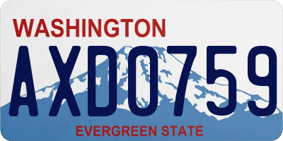 WA license plate AXD0759