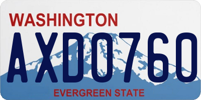 WA license plate AXD0760