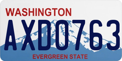 WA license plate AXD0763