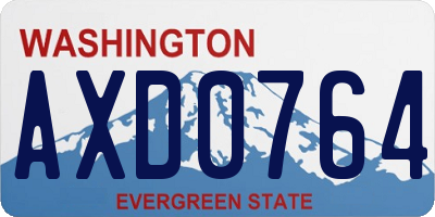 WA license plate AXD0764