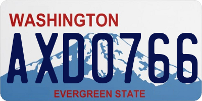 WA license plate AXD0766
