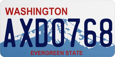 WA license plate AXD0768