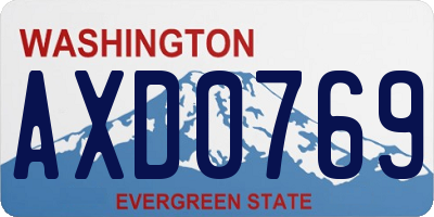WA license plate AXD0769