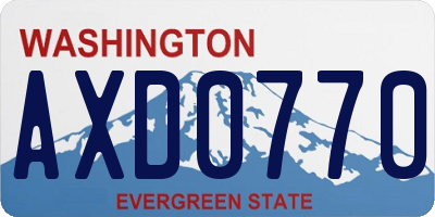 WA license plate AXD0770