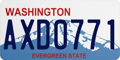 WA license plate AXD0771