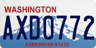 WA license plate AXD0772