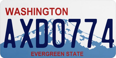 WA license plate AXD0774