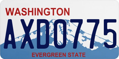 WA license plate AXD0775