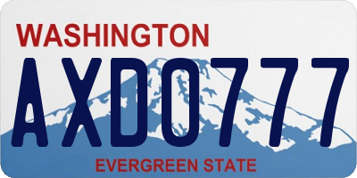 WA license plate AXD0777