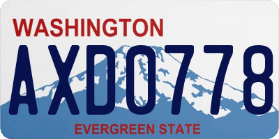 WA license plate AXD0778