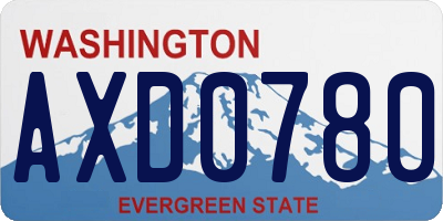 WA license plate AXD0780