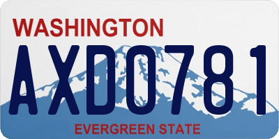 WA license plate AXD0781