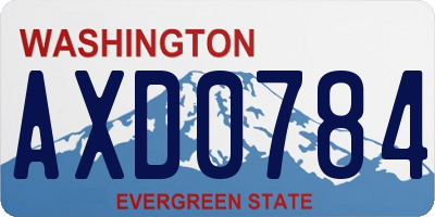 WA license plate AXD0784