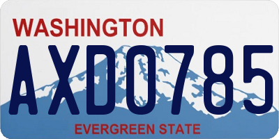 WA license plate AXD0785