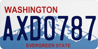 WA license plate AXD0787