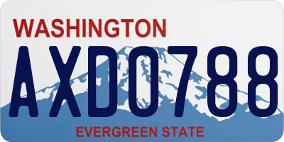 WA license plate AXD0788