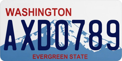 WA license plate AXD0789