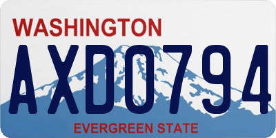 WA license plate AXD0794
