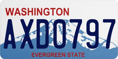 WA license plate AXD0797