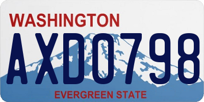 WA license plate AXD0798