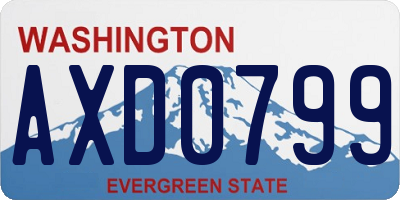 WA license plate AXD0799