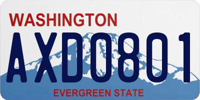 WA license plate AXD0801