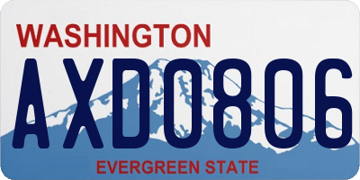WA license plate AXD0806