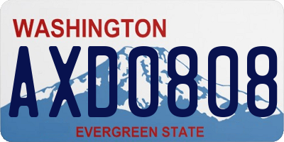WA license plate AXD0808