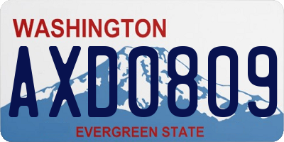 WA license plate AXD0809