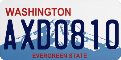 WA license plate AXD0810