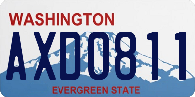 WA license plate AXD0811