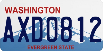 WA license plate AXD0812