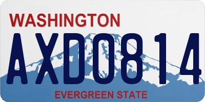 WA license plate AXD0814