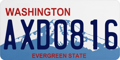 WA license plate AXD0816