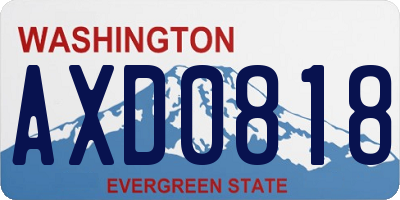 WA license plate AXD0818
