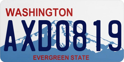 WA license plate AXD0819