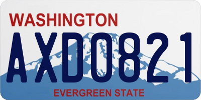WA license plate AXD0821